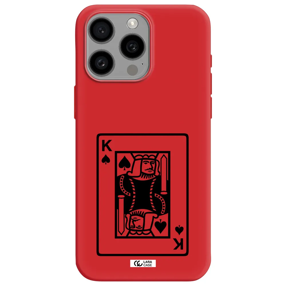 A Black And White Card With A Man In A Crown Apple Iphone 15 Pro Max Silicone Imperial Red Case