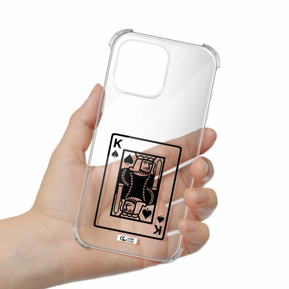 A Black And White Card With A Man In A Crown Apple Iphone 16 Pro Max Clear Pc Case