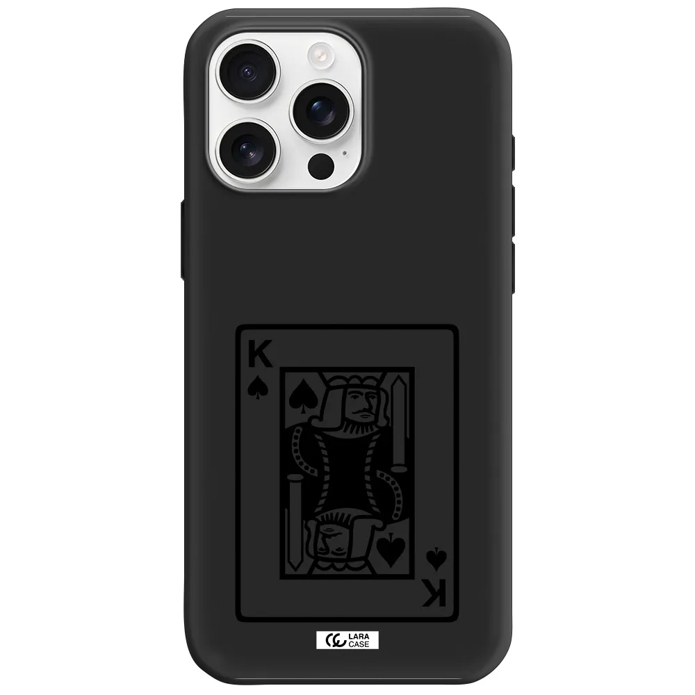 A Black And White Card With A Man In A Crown Apple Iphone 16 Pro Max Silicone Black Case