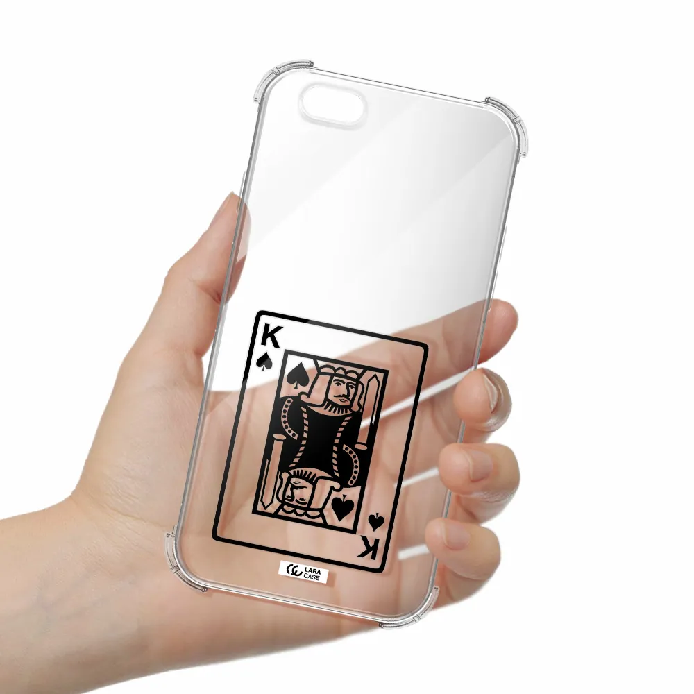 a black and white card with a man in a crown Apple iPhone 6 Clear PC Case