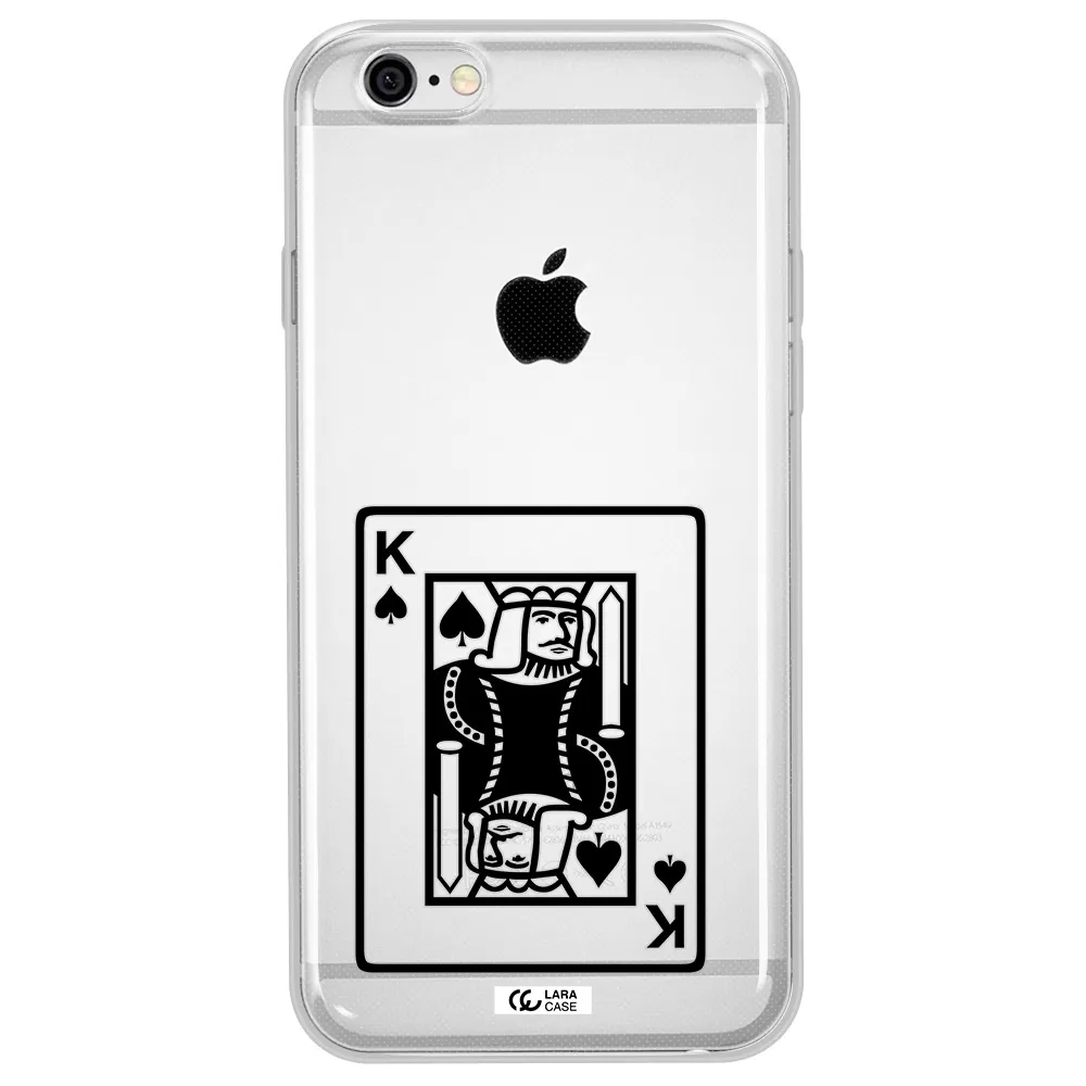 a black and white card with a man in a crown Apple iPhone 6 plus Clear TPU Case