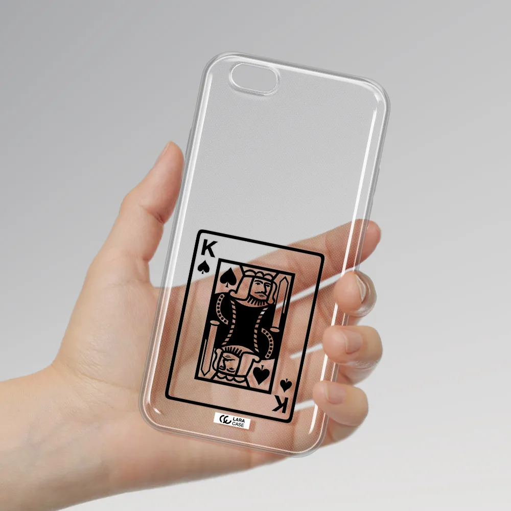 a black and white card with a man in a crown Apple iPhone 6 plus Clear TPU Case