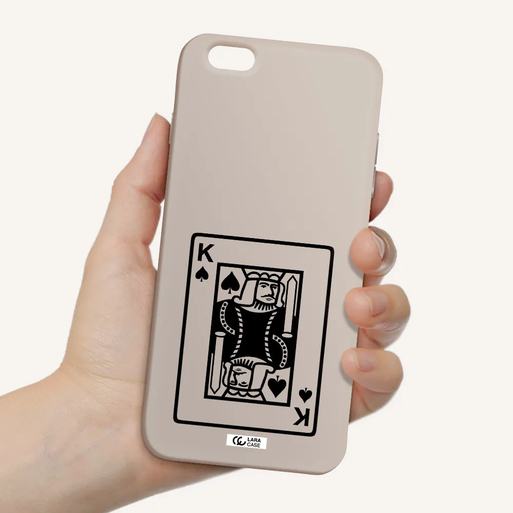 a black and white card with a man in a crown Apple iPhone 6 plus Silicone Stone Case