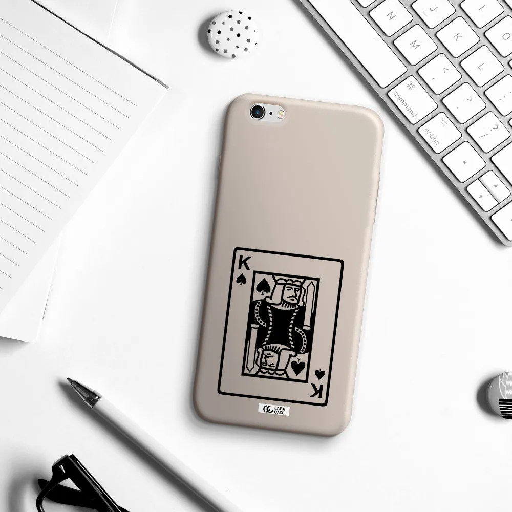 a black and white card with a man in a crown Apple iPhone 6 plus Silicone Stone Case