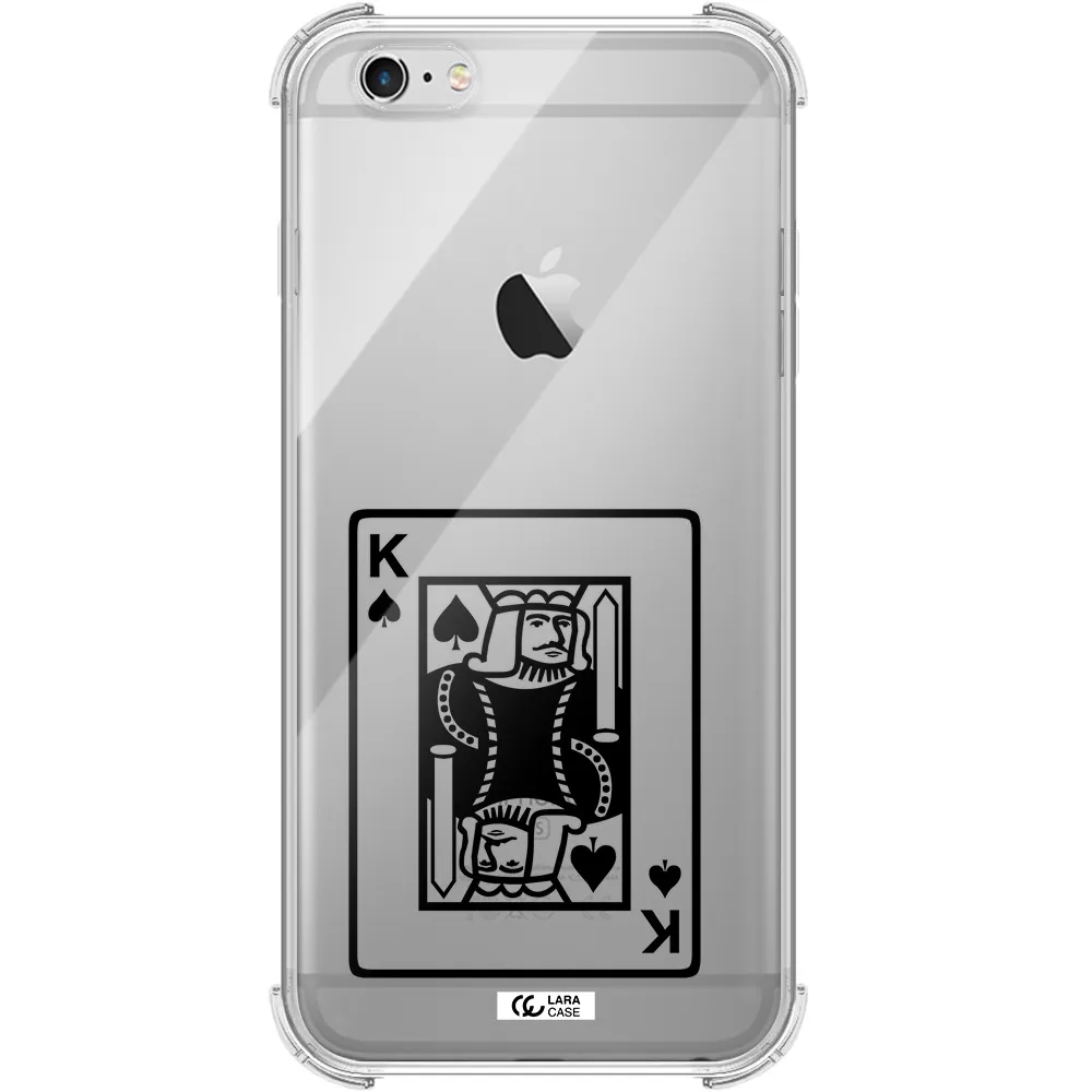 a black and white card with a man in a crown Apple iPhone 6 s plus Clear PC Case
