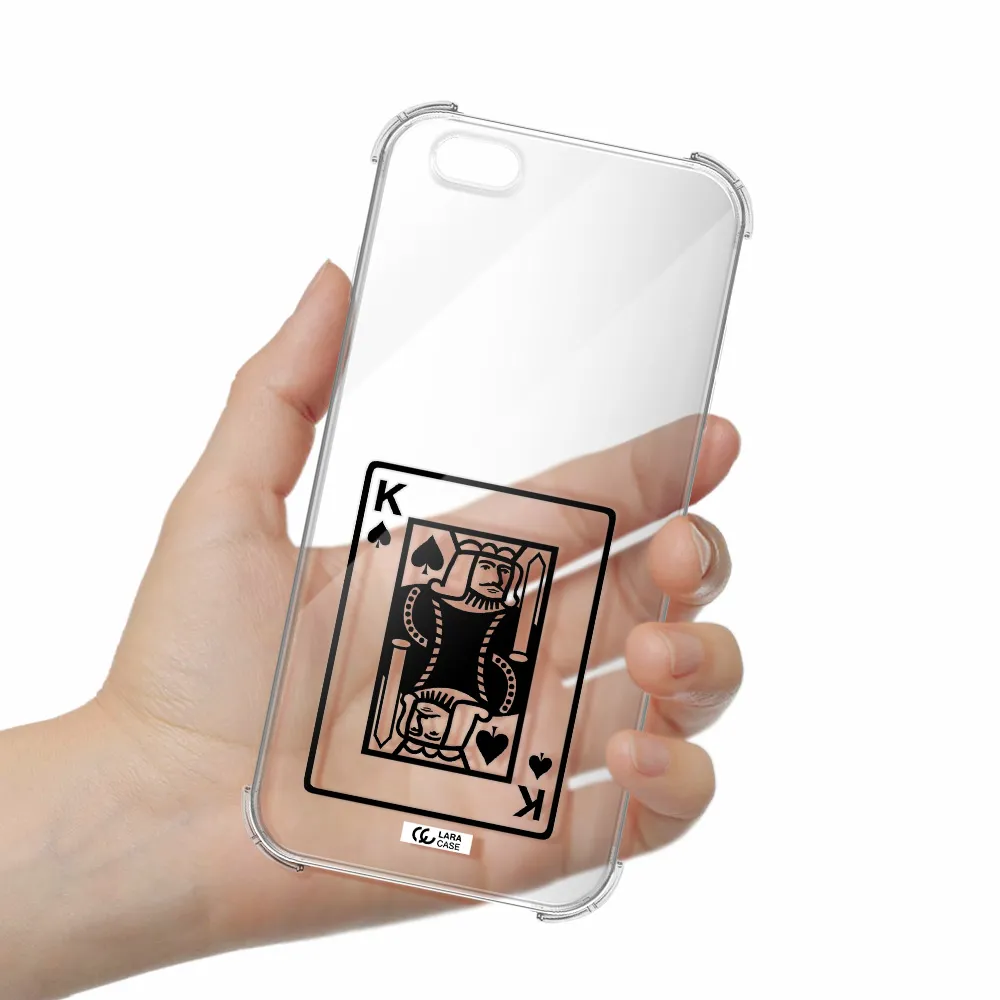 a black and white card with a man in a crown Apple iPhone 6 s plus Clear PC Case