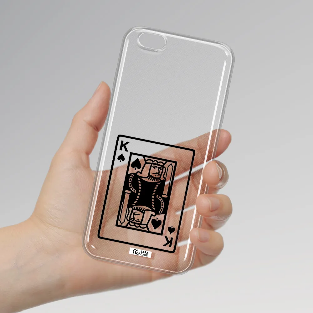 a black and white card with a man in a crown Apple iPhone 6 s plus Clear TPU Case