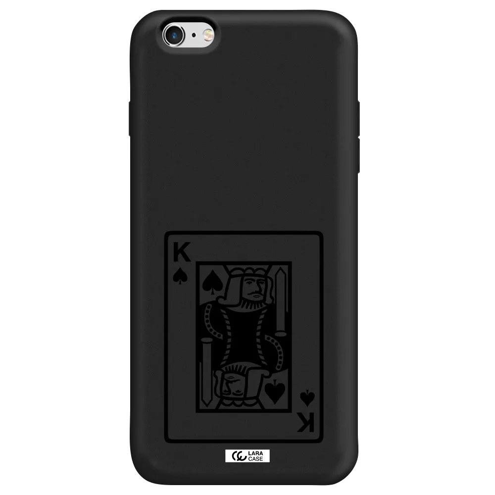 a black and white card with a man in a crown Apple iPhone 6 s plus Silicone black Case
