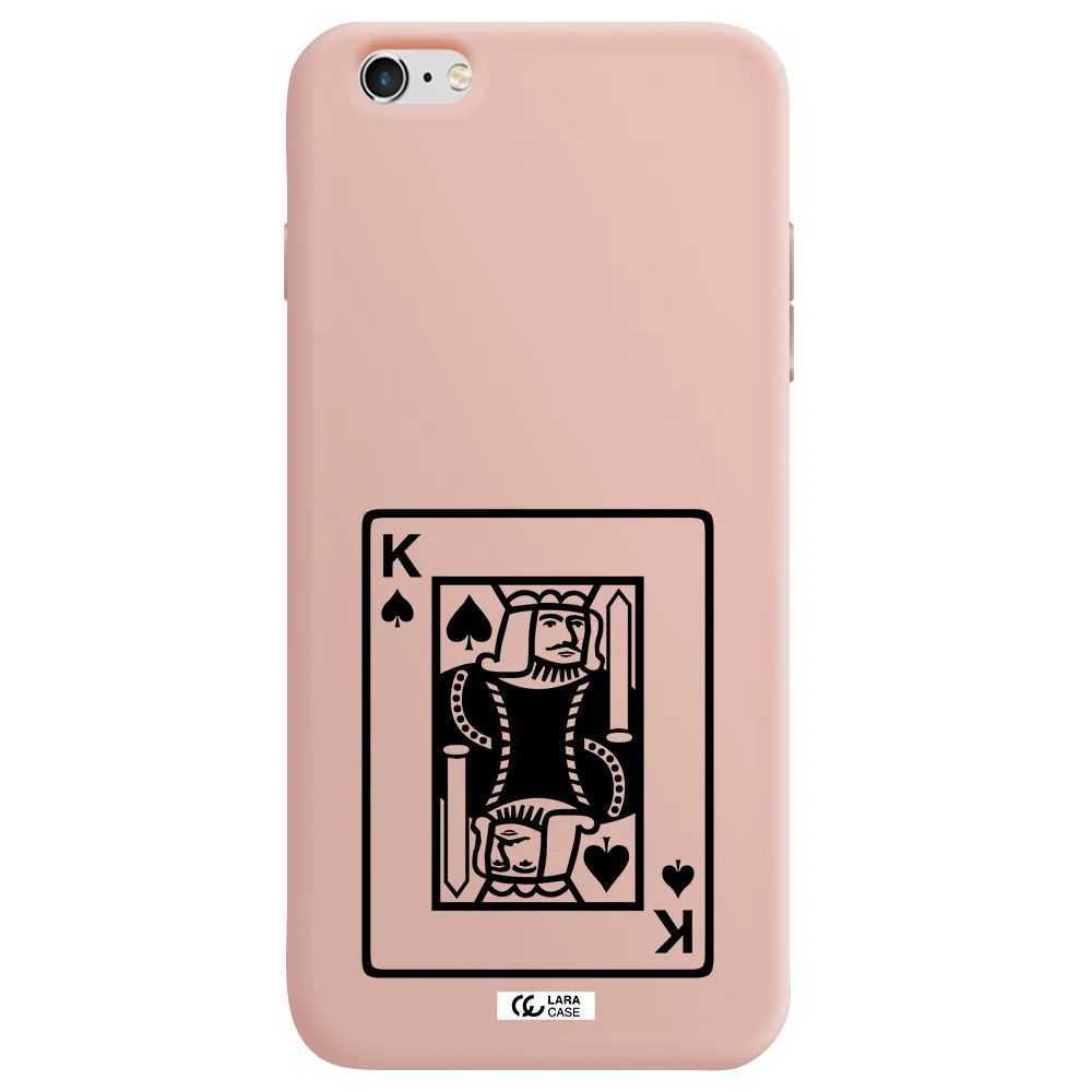 a black and white card with a man in a crown Apple iPhone 6 s plus Silicone pastel pink Case