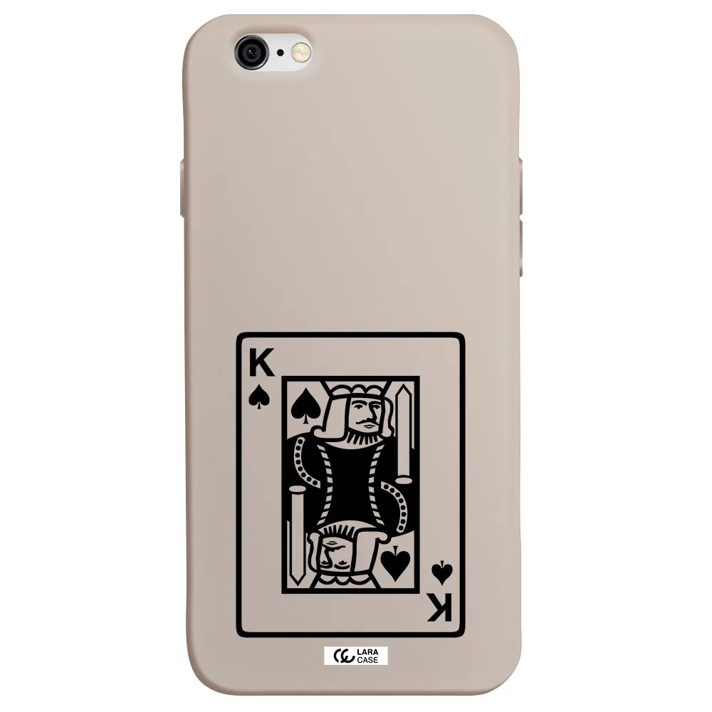 a black and white card with a man in a crown Apple iPhone 6 Silicone Stone Case