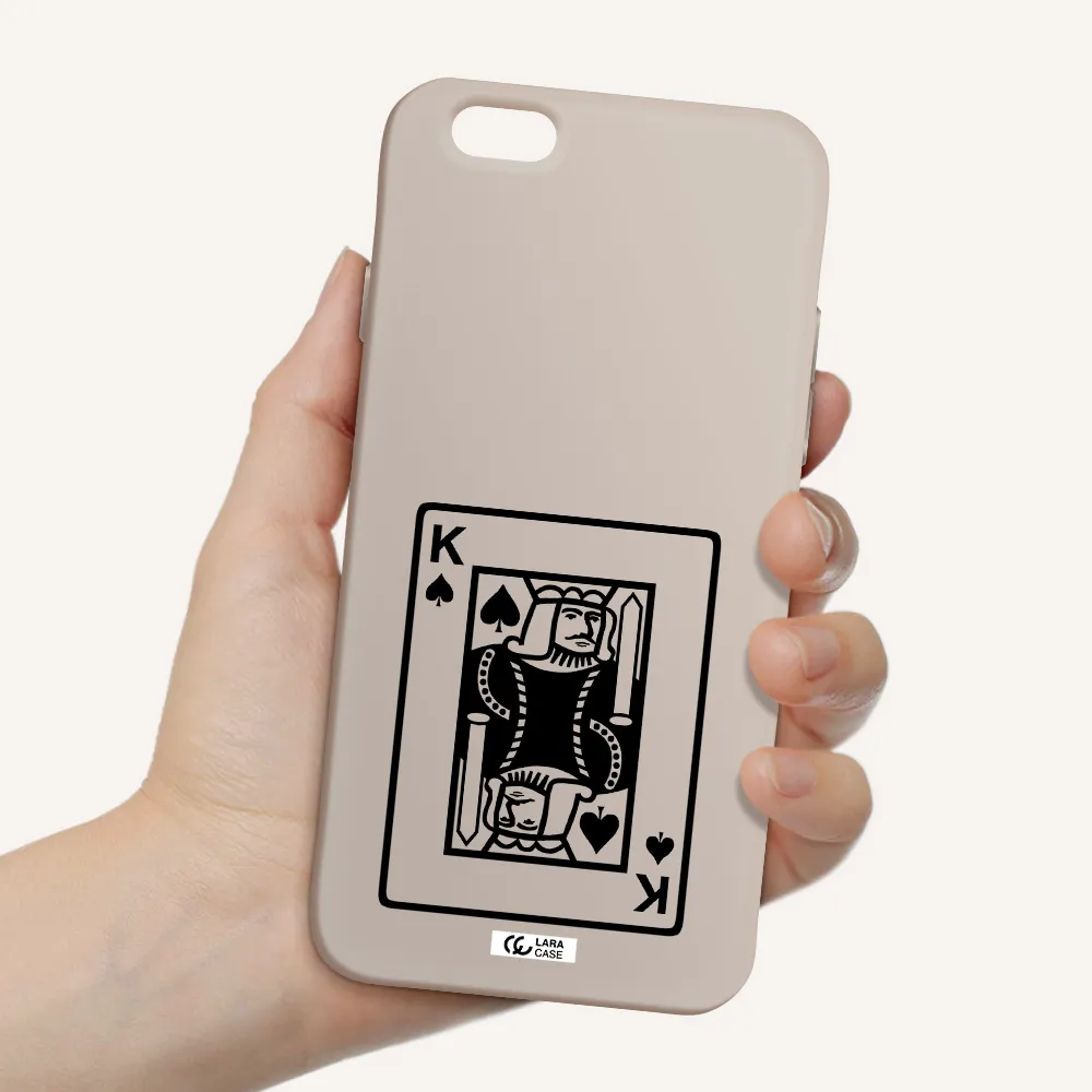 a black and white card with a man in a crown Apple iPhone 6 Silicone Stone Case