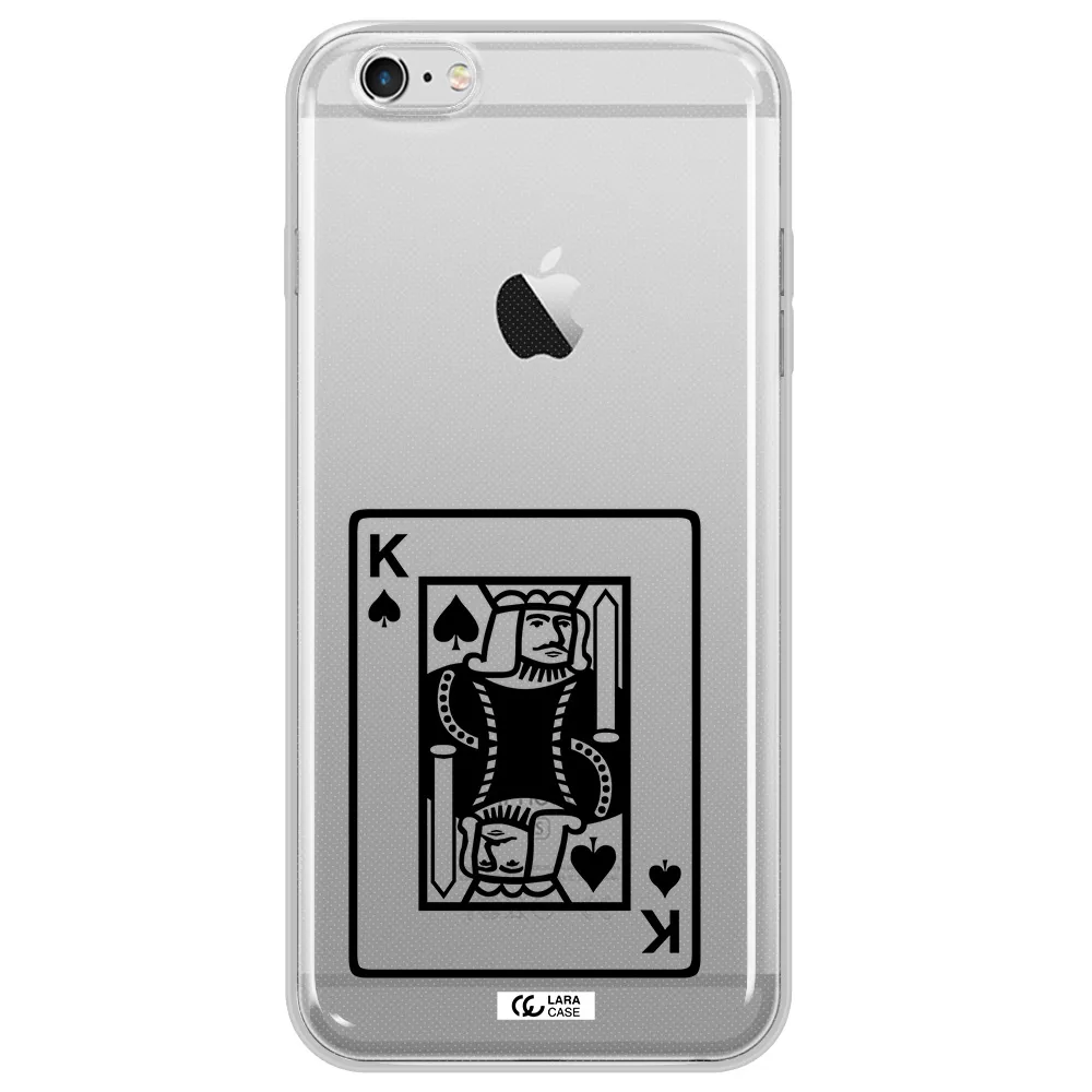 a black and white card with a man in a crown Apple iPhone 6S Clear TPU Case
