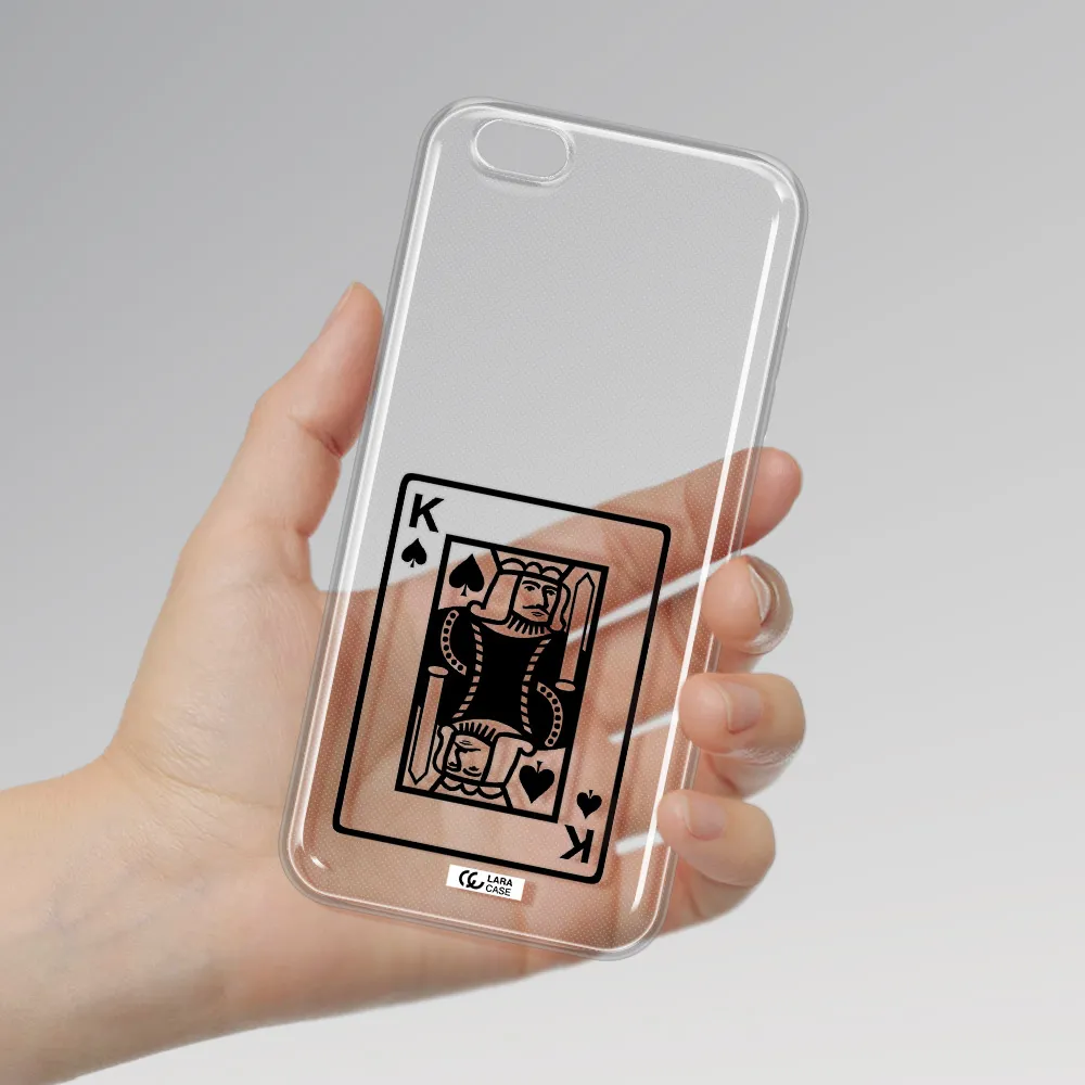 a black and white card with a man in a crown Apple iPhone 6S Clear TPU Case