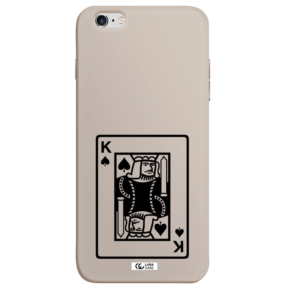 a black and white card with a man in a crown Apple iPhone 6S Silicone Stone Case