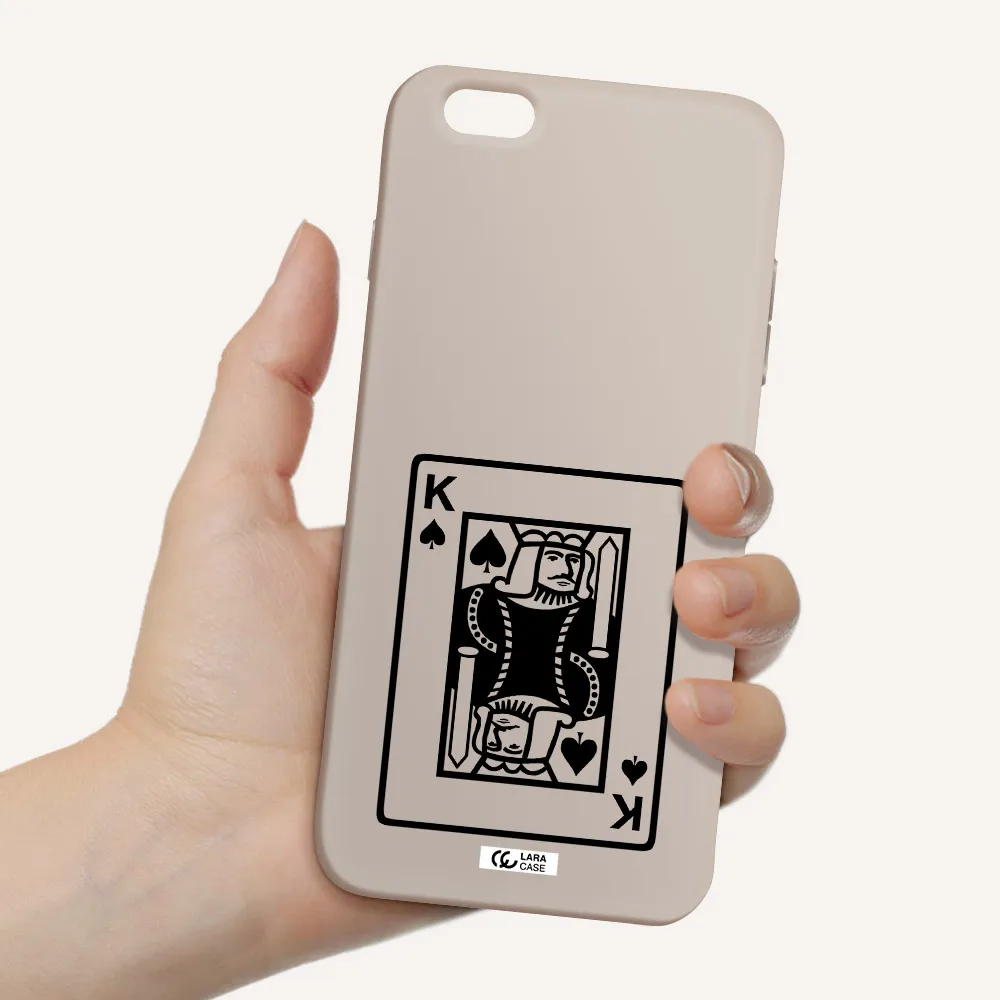 a black and white card with a man in a crown Apple iPhone 6S Silicone Stone Case