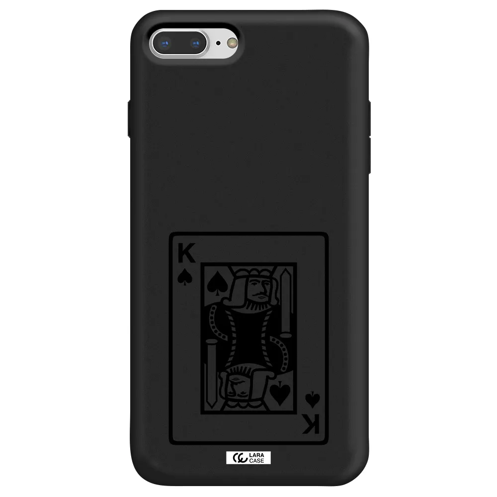 a black and white card with a man in a crown Apple iPhone 7 plus Silicone black Case