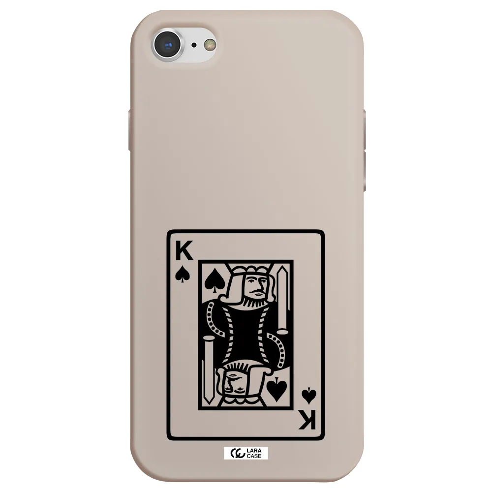 a black and white card with a man in a crown Apple iPhone 7 Silicone Stone Case