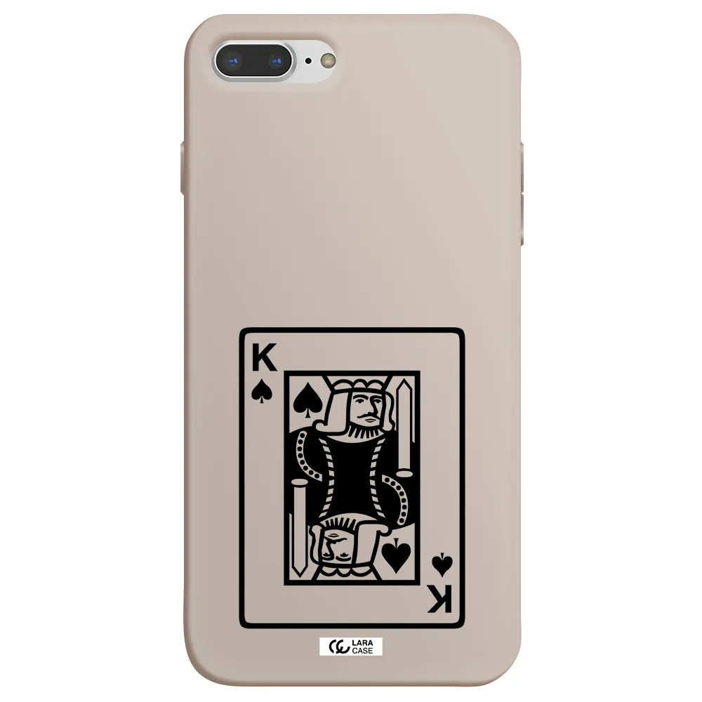 a black and white card with a man in a crown Apple iPhone 8 plus Silicone Stone Case