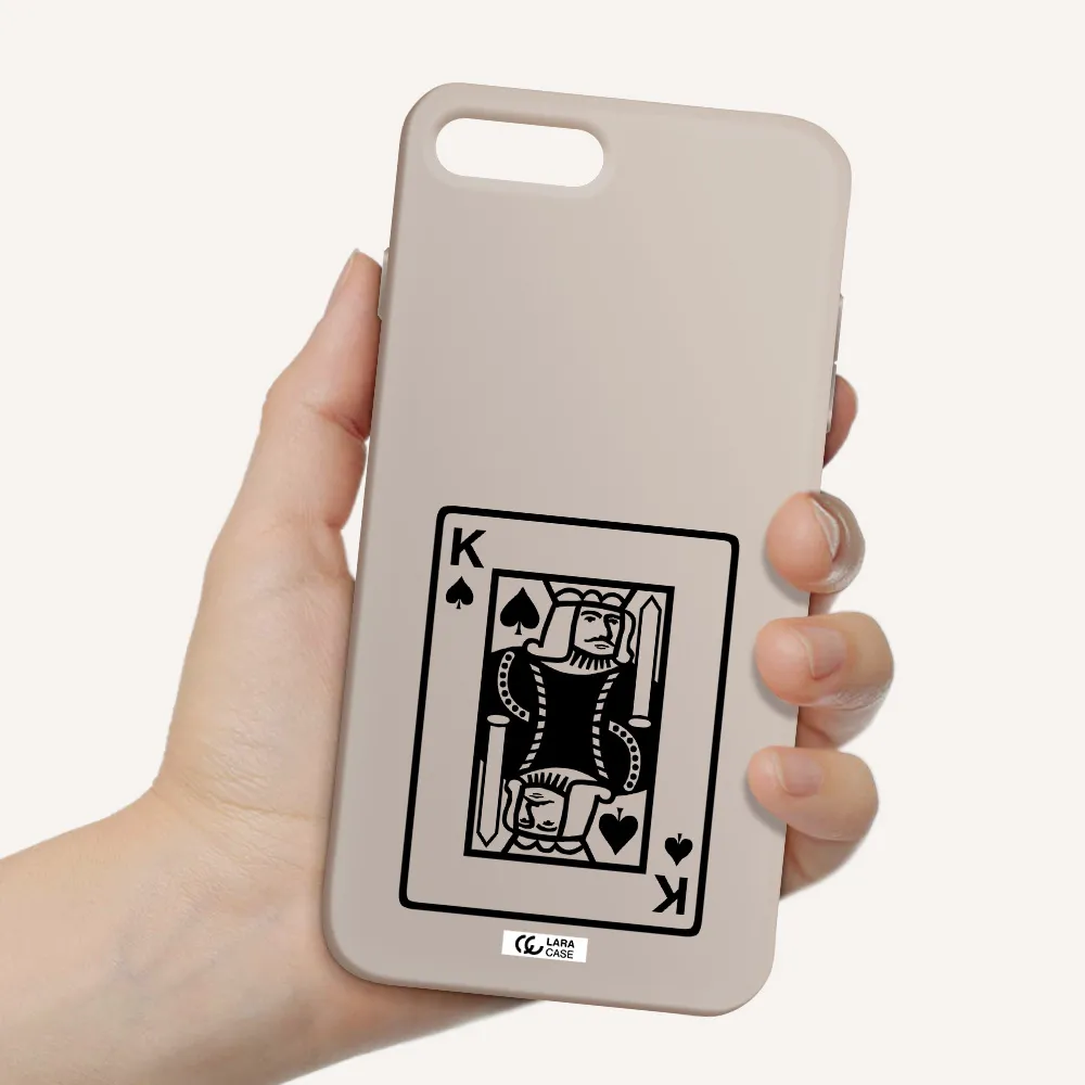 a black and white card with a man in a crown Apple iPhone 8 plus Silicone Stone Case
