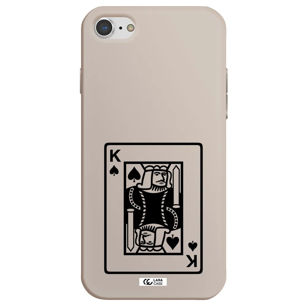 a black and white card with a man in a crown Apple iPhone 8 Silicone Stone Case