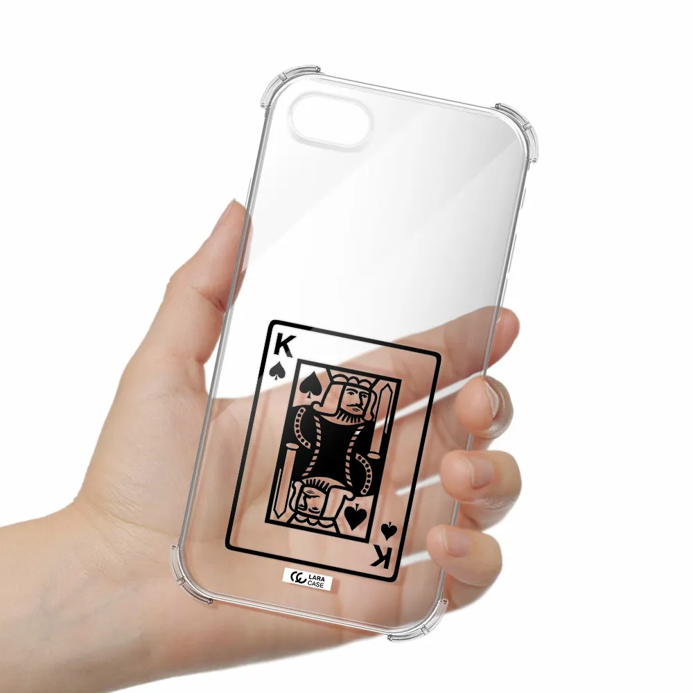 a black and white card with a man in a crown Apple iPhone se 2020 Clear PC Case