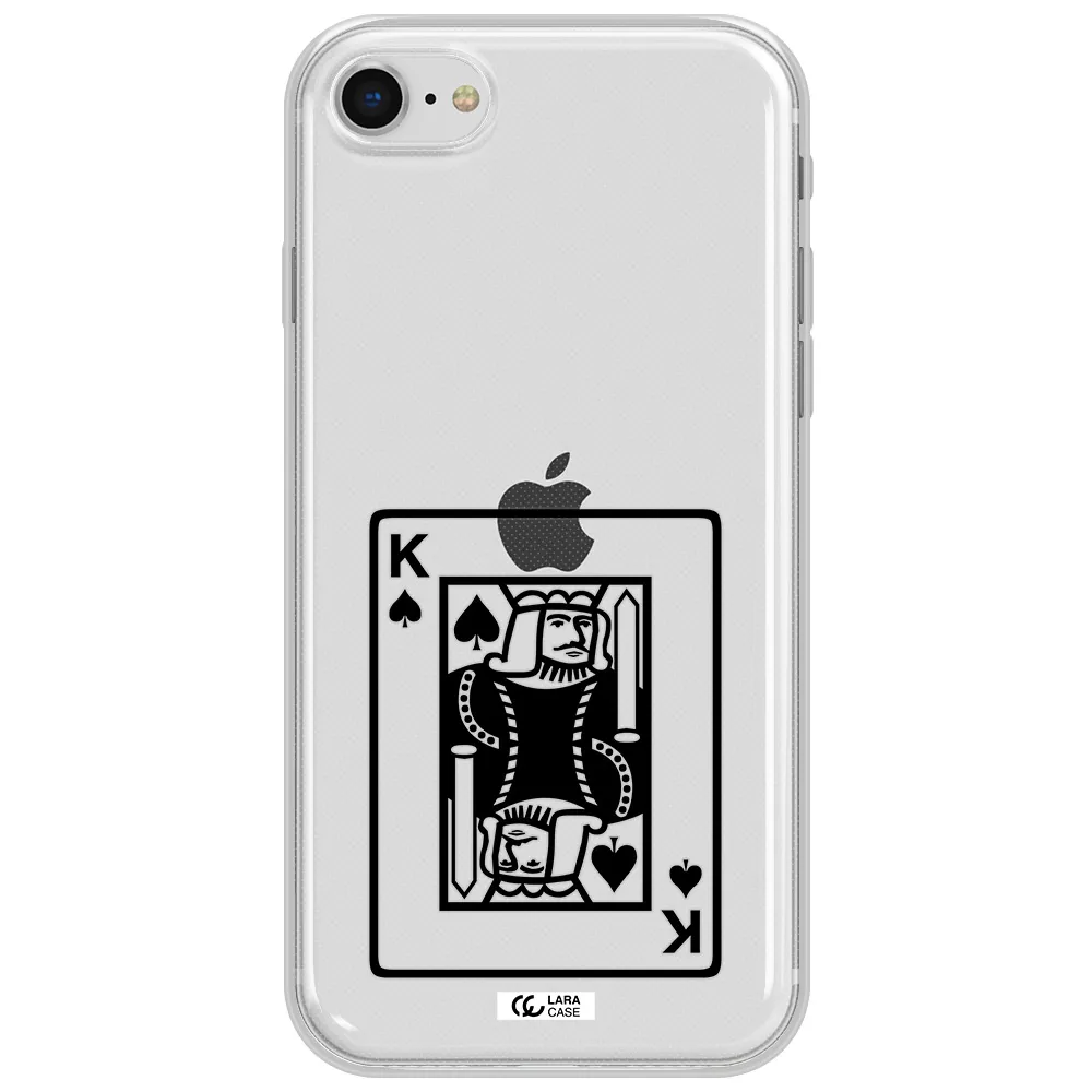 A Black And White Card With A Man In A Crown Apple Iphone Se 2020 Clear Tpu Case