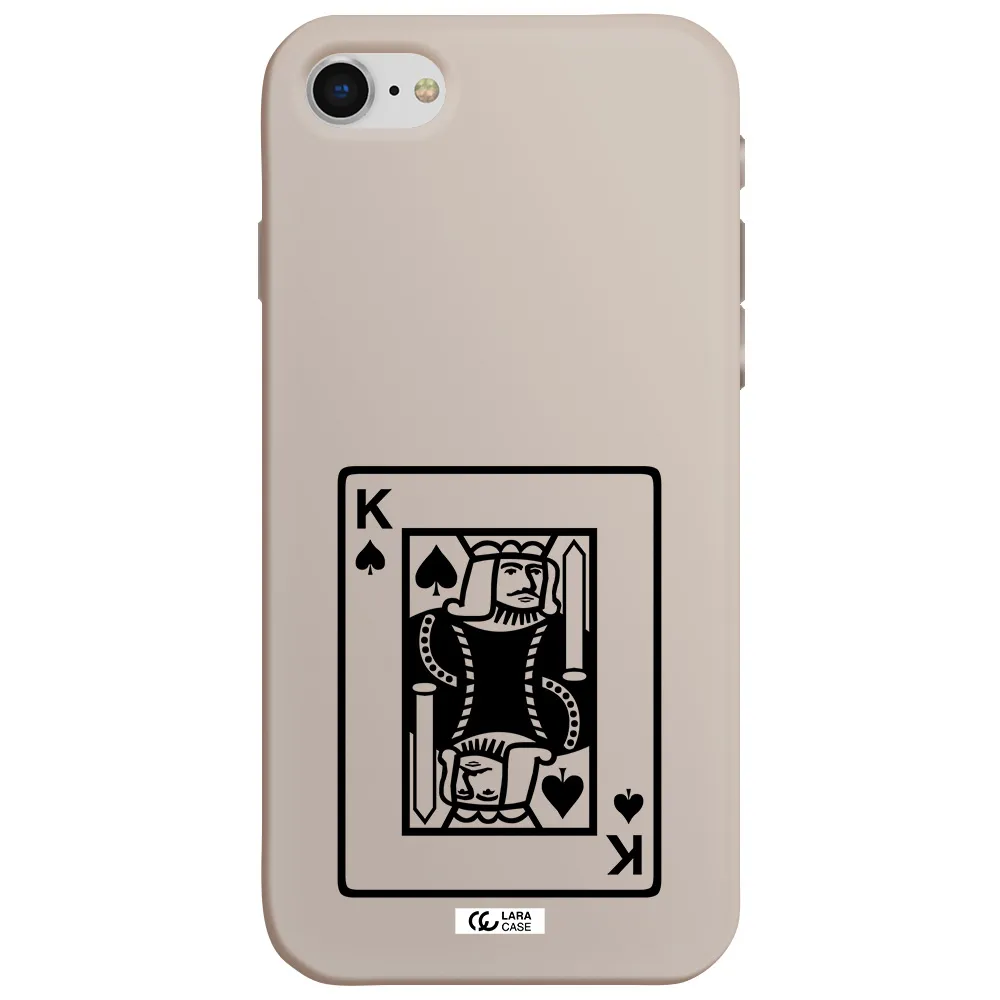 a black and white card with a man in a crown Apple iPhone se 2020 Silicone Stone Case