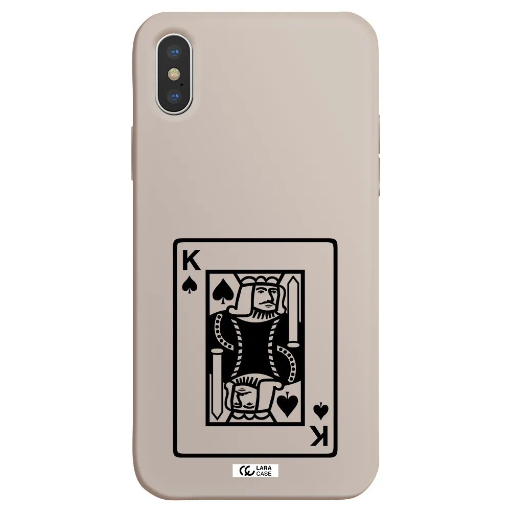 a black and white card with a man in a crown Apple iPhone X Silicone Stone Case