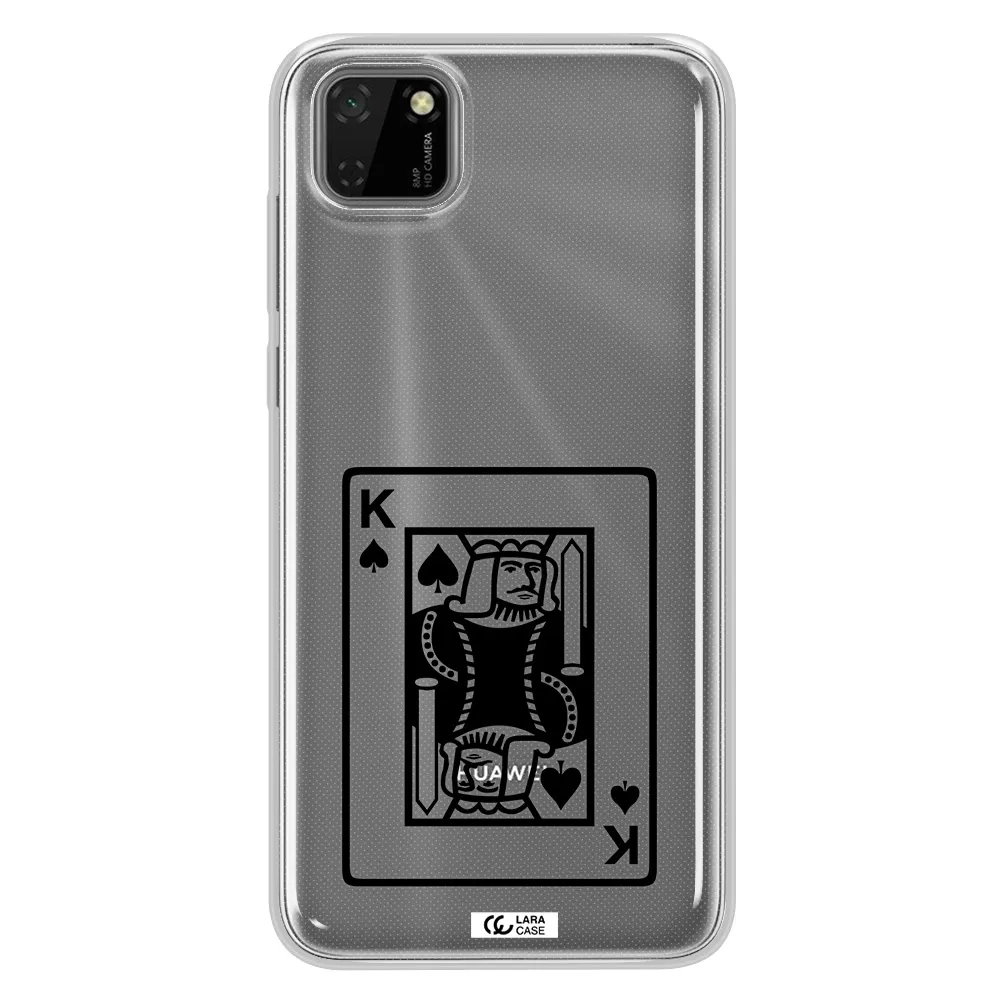 a black and white card with a man in a crown Huawei Honor 9S Clear TPU Case