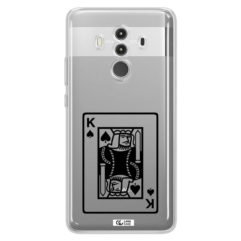 a black and white card with a man in a crown Huawei Mate 10 Clear TPU Case