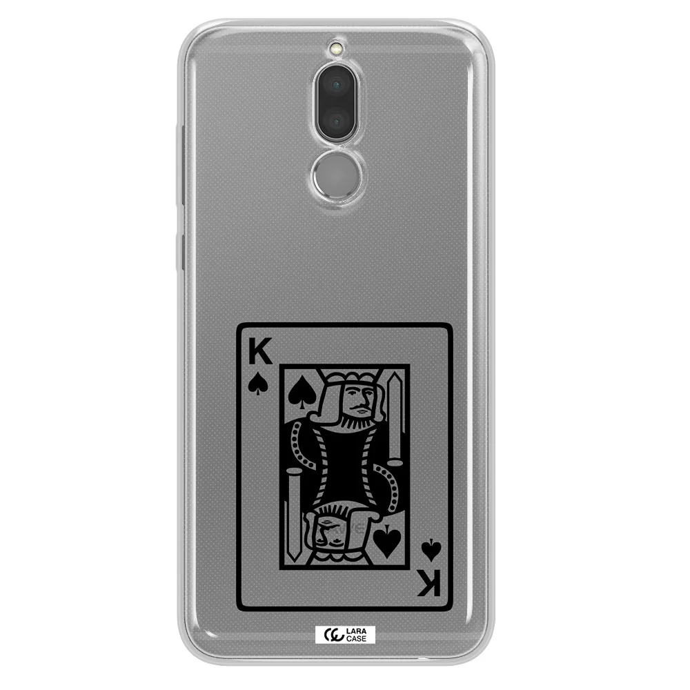 a black and white card with a man in a crown Huawei Mate 10 Lite Clear TPU Case