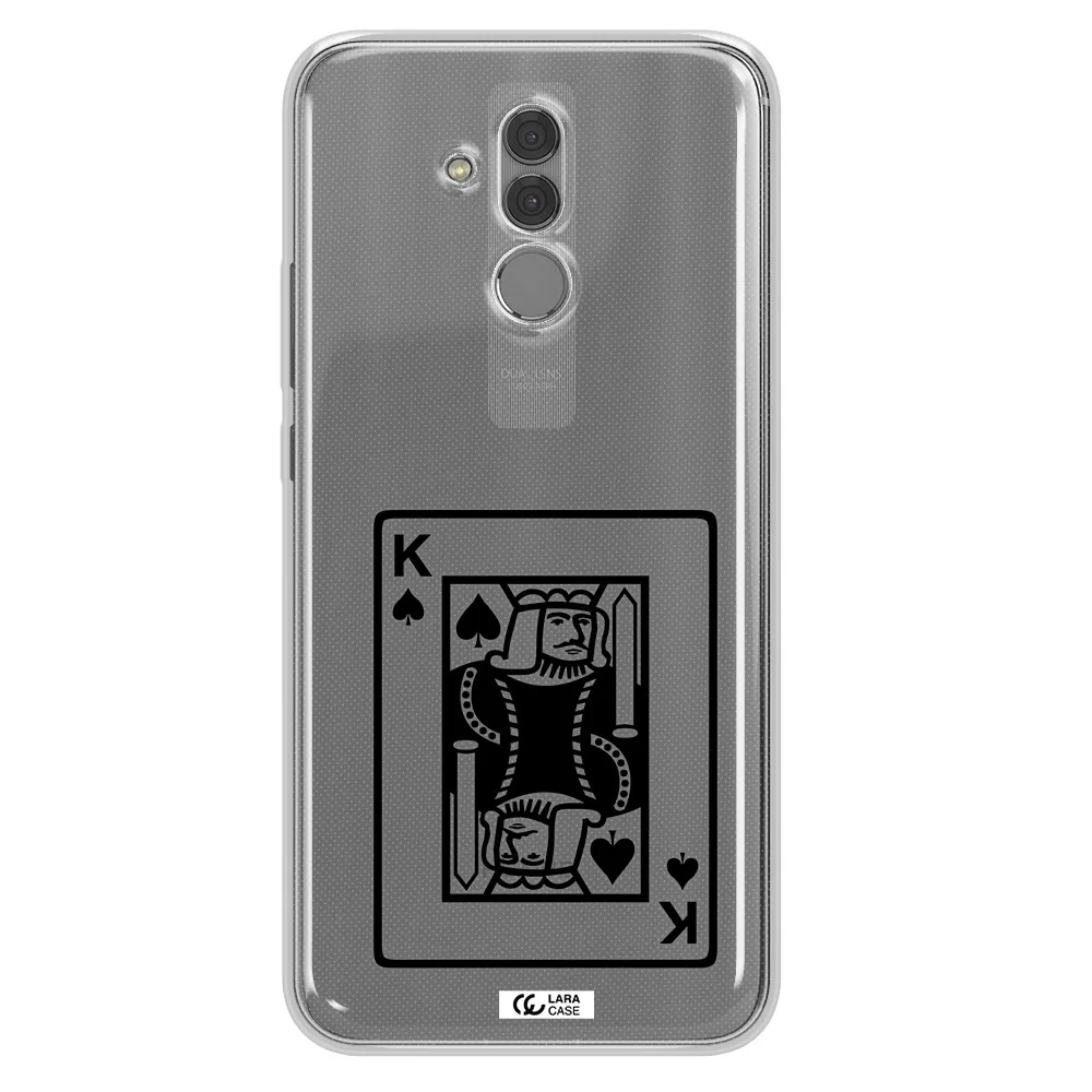 a black and white card with a man in a crown Huawei Mate 20 Lite Clear TPU Case