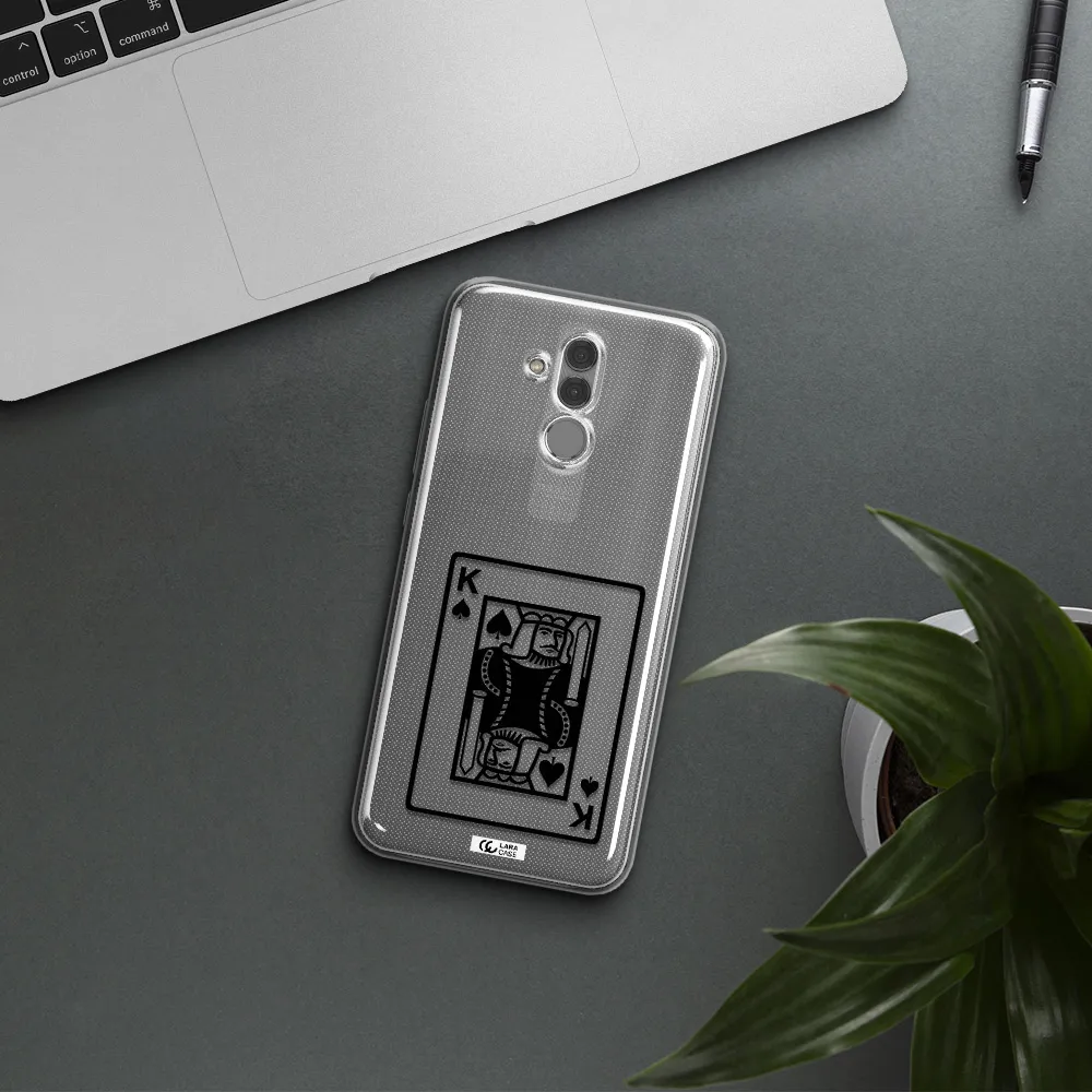 a black and white card with a man in a crown Huawei Mate 20 Lite Clear TPU Case
