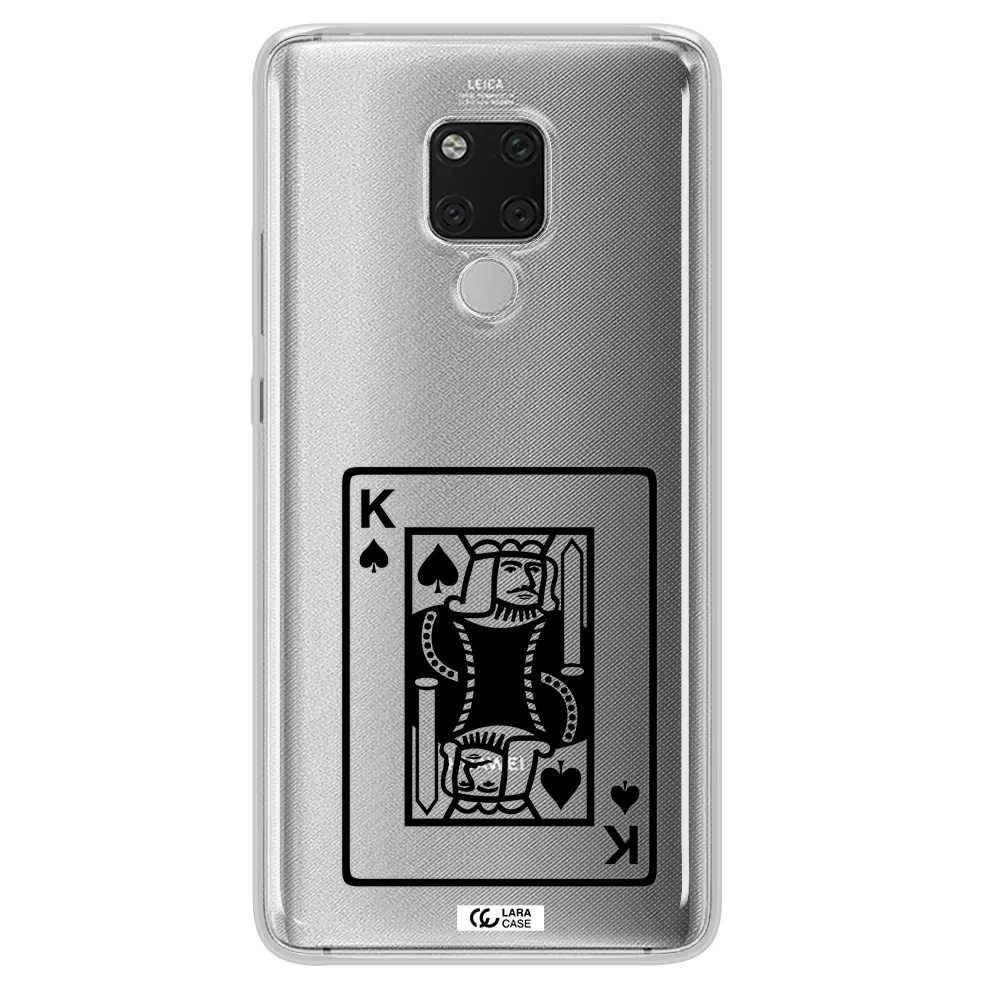 a black and white card with a man in a crown Huawei Mate 20X Clear TPU Case