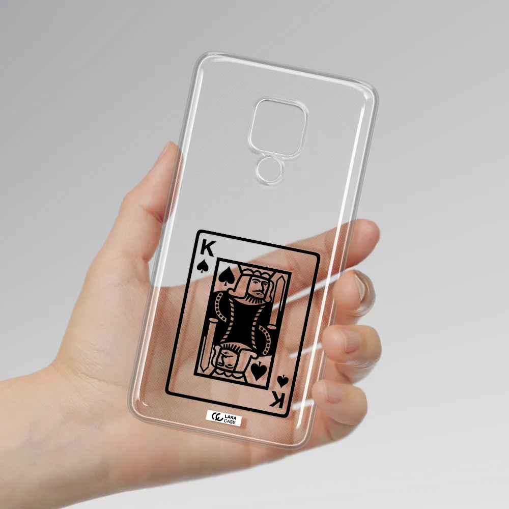 a black and white card with a man in a crown Huawei Mate 20X Clear TPU Case