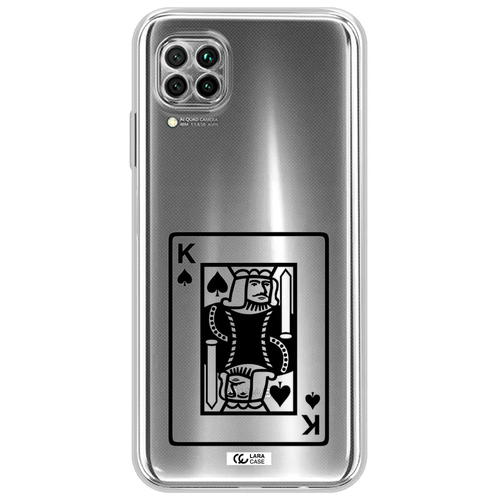 A Black And White Card With A Man In A Crown Huawei Nova 7I Clear Tpu Case