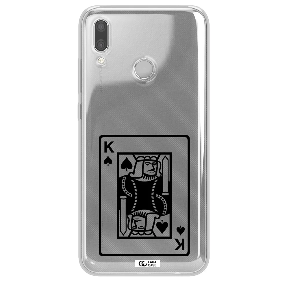 a black and white card with a man in a crown Huawei P Smart 2019 Clear TPU Case