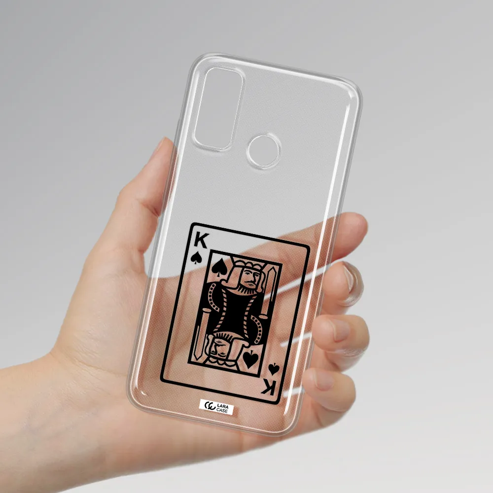 a black and white card with a man in a crown Huawei P Smart 2020 Clear TPU Case