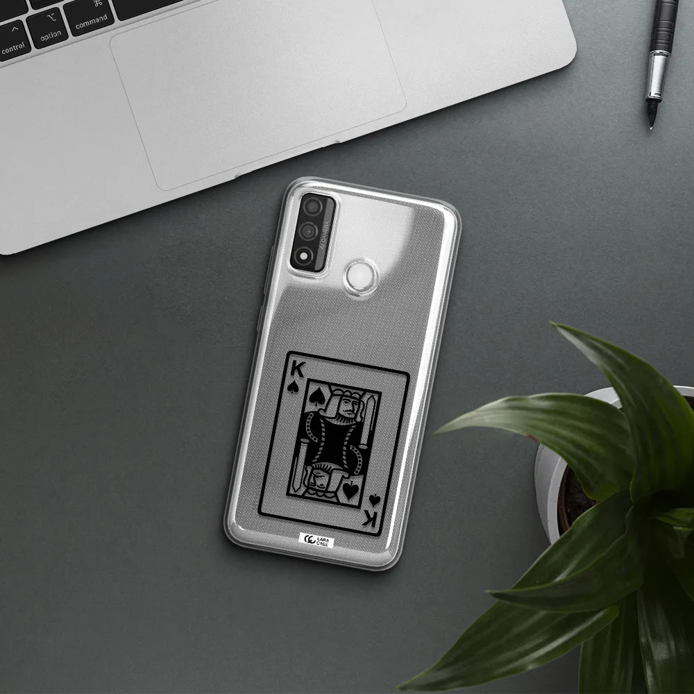 a black and white card with a man in a crown Huawei P Smart 2020 Clear TPU Case