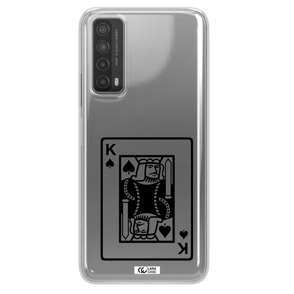a black and white card with a man in a crown Huawei P Smart 2021 Clear TPU Case