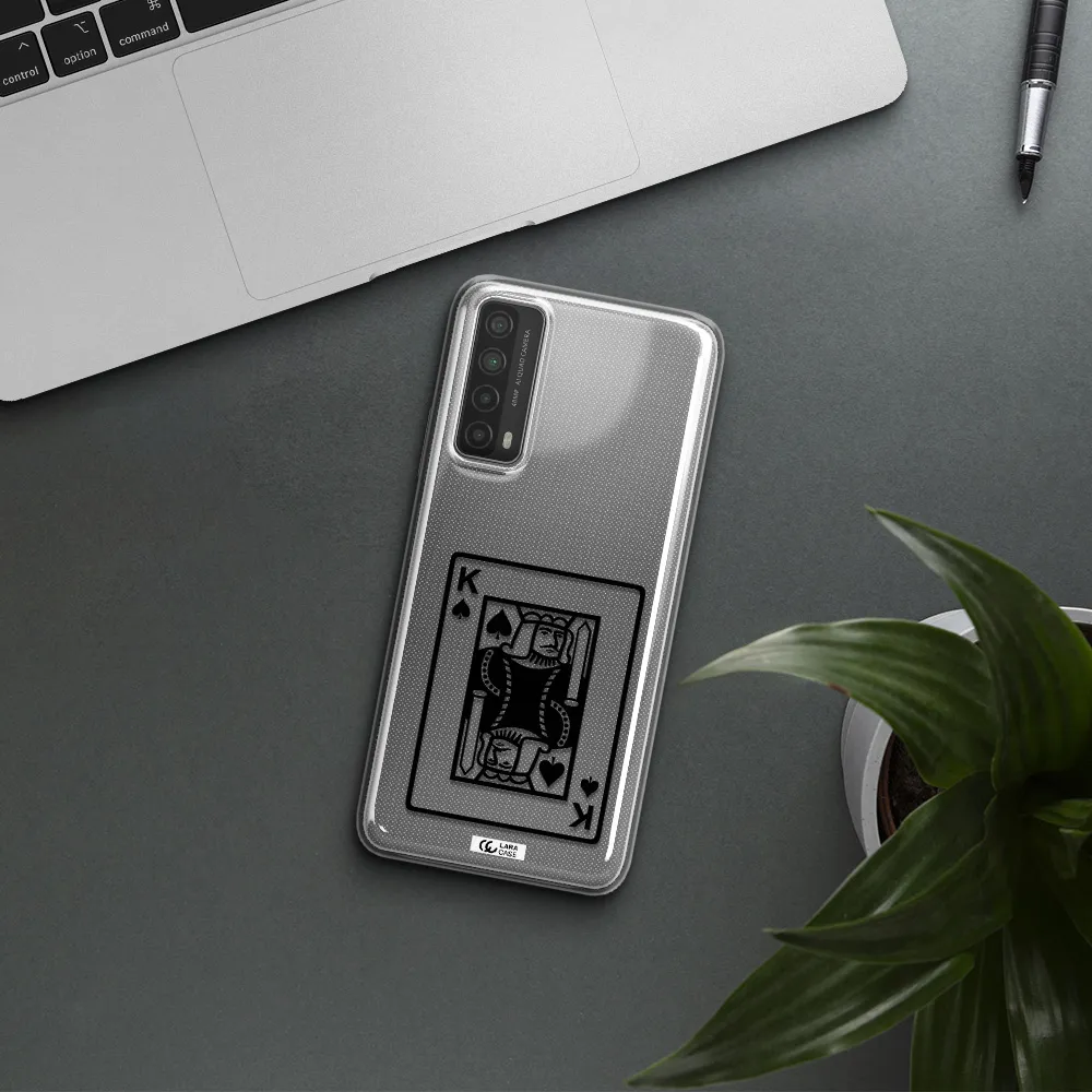 a black and white card with a man in a crown Huawei P Smart 2021 Clear TPU Case