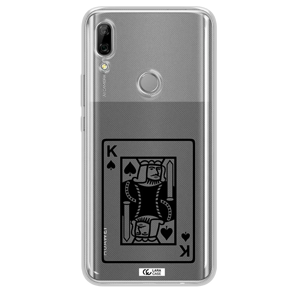 a black and white card with a man in a crown Huawei P Smart Z Clear TPU Case