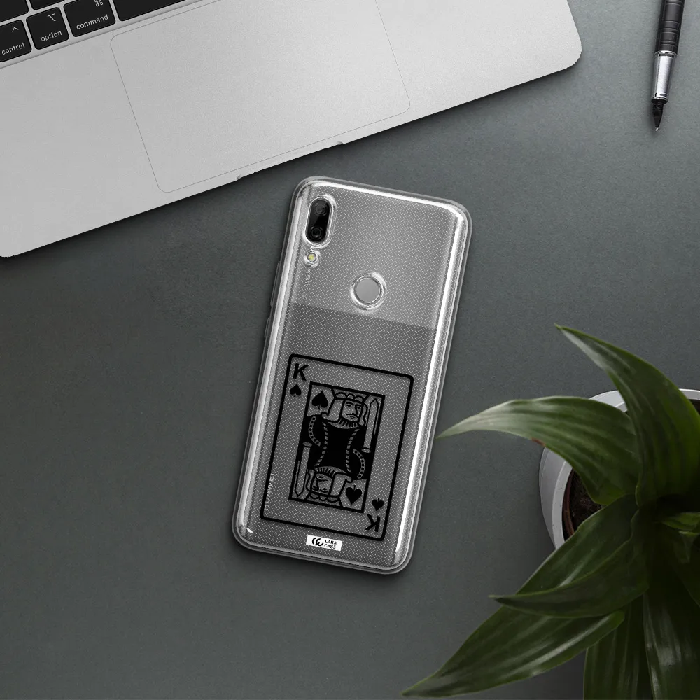 a black and white card with a man in a crown Huawei P Smart Z Clear TPU Case