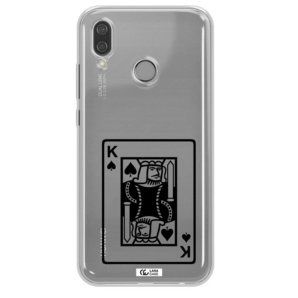 a black and white card with a man in a crown Huawei P20 Lite Clear TPU Case