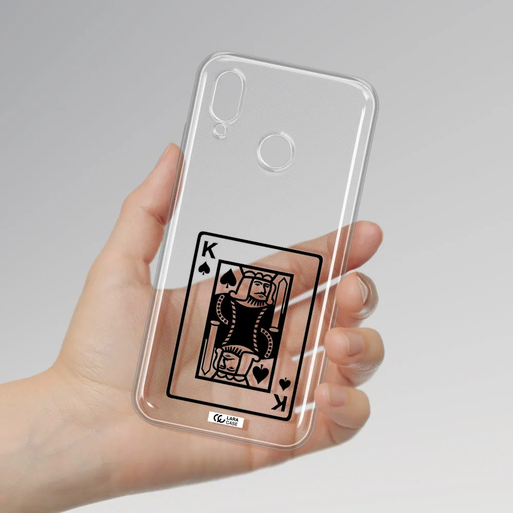 a black and white card with a man in a crown Huawei P20 Lite Clear TPU Case