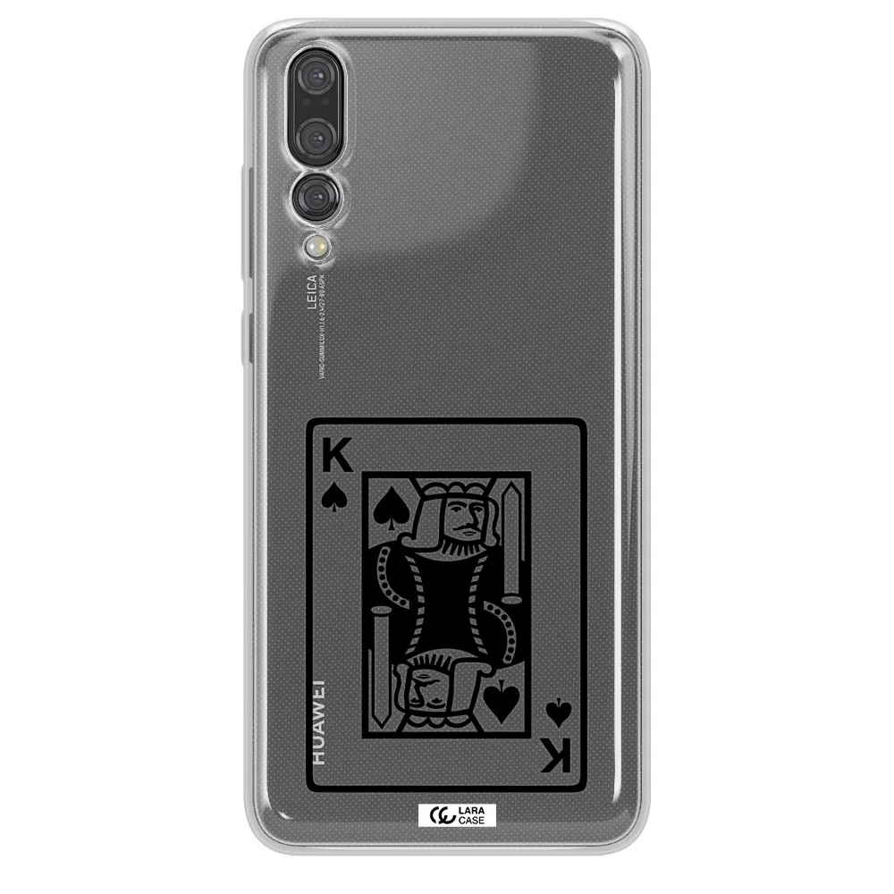 a black and white card with a man in a crown Huawei P20 Pro Clear TPU Case
