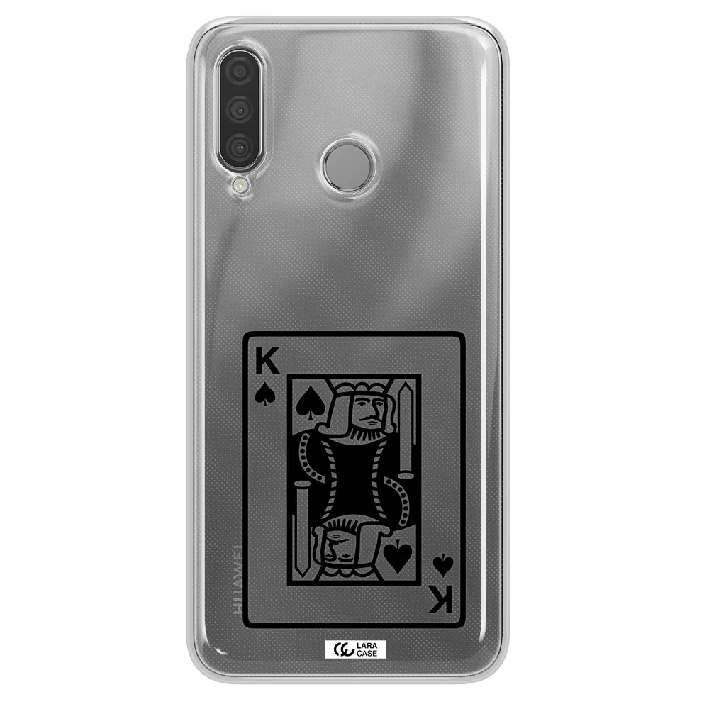 a black and white card with a man in a crown Huawei P30 Lite Clear TPU Case