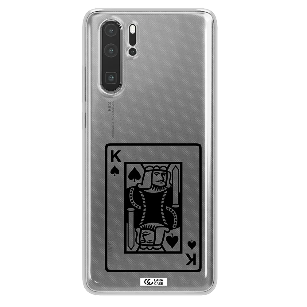 a black and white card with a man in a crown Huawei P30 Pro Clear TPU Case