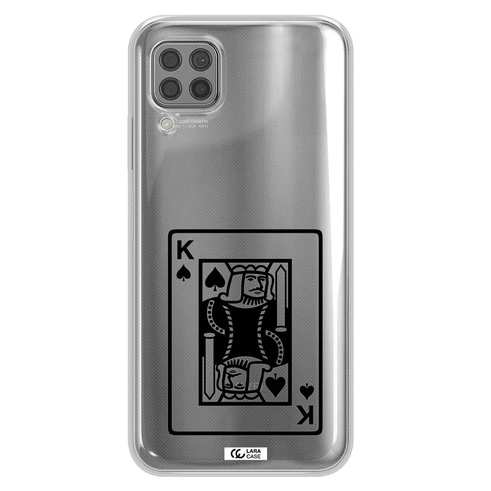 a black and white card with a man in a crown Huawei P40 Lite Clear TPU Case