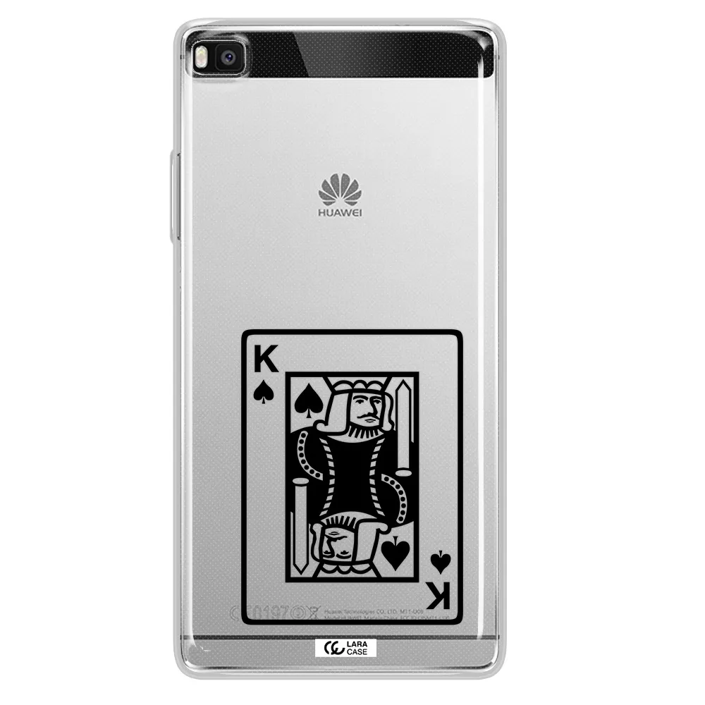 a black and white card with a man in a crown Huawei P8 Clear TPU Case
